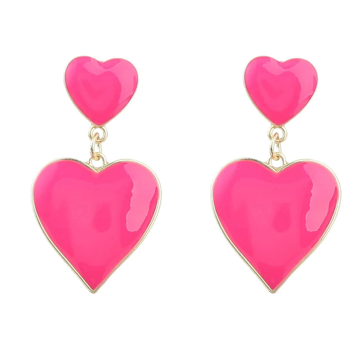 fashion Simple personality  earrings love shape heart shaped hoop earring oil dropping earrings women luxury