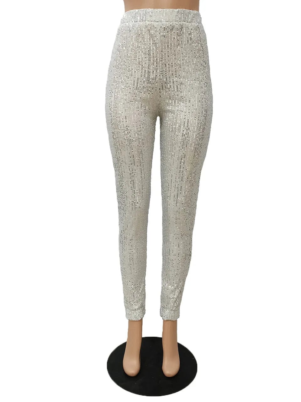 Fashion Streetwear Sequin Trousers 2023 Spring Elastic Pencil Pants Clubwear Glitter Tight Casual Long Women Jogging Pants