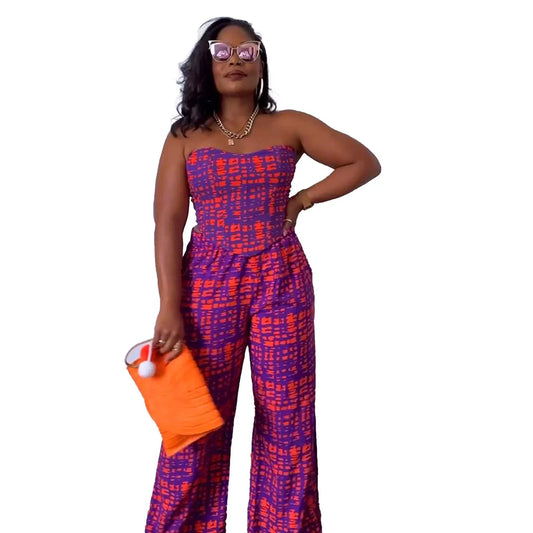 Fashion trendy two piece set women clothing summer 2024 with tube top set
