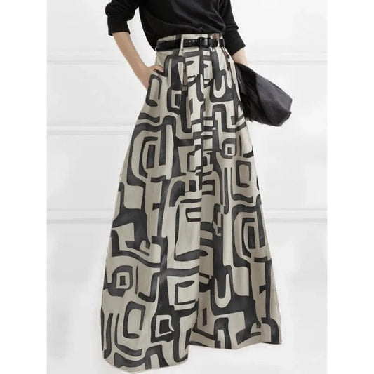 Fashion Trendy Women's High Waisted Pant 2025 Summer Autumn Loose Pleated Printed  Wide Leg Casual Long Trousers For Female