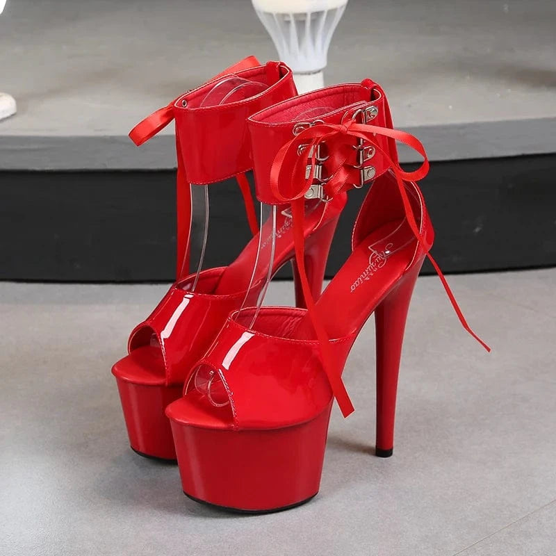 Fashion trendy women shoes 17 cm stilettos platform sandals strippers heels sexy ladies pole dance high heels sandals