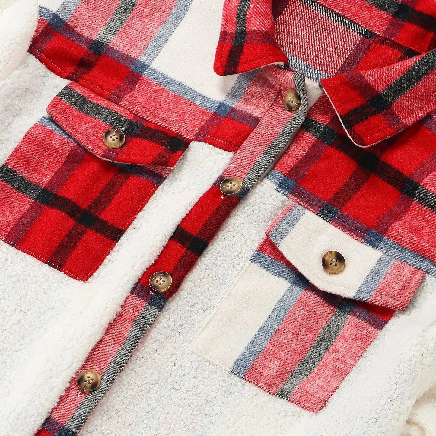 Fashion True Size Women Coats Winter and Autumn Jacket Patchwork Plaid Thicken Fur Coat Fur Jacket Lamb Wool Coat