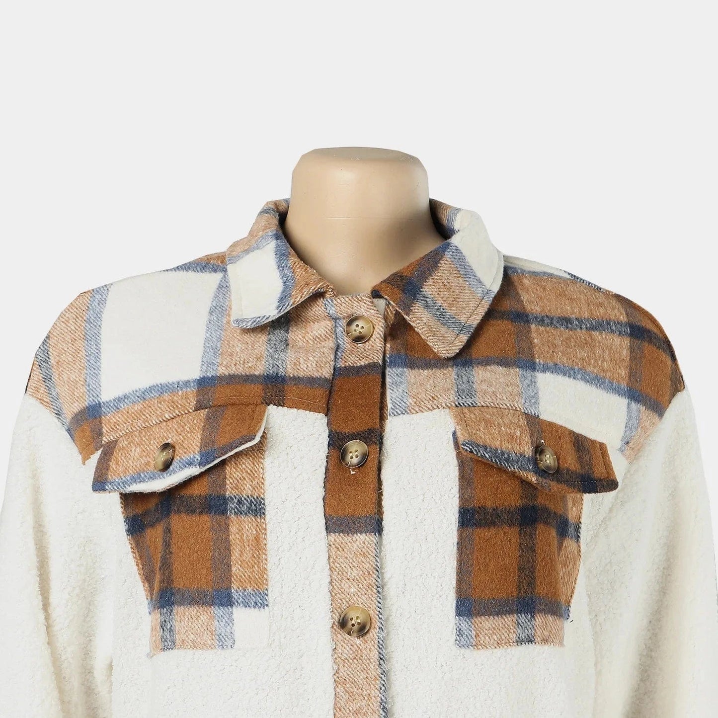 Fashion True Size Women Coats Winter and Autumn Jacket Patchwork Plaid Thicken Fur Coat Fur Jacket Lamb Wool Coat