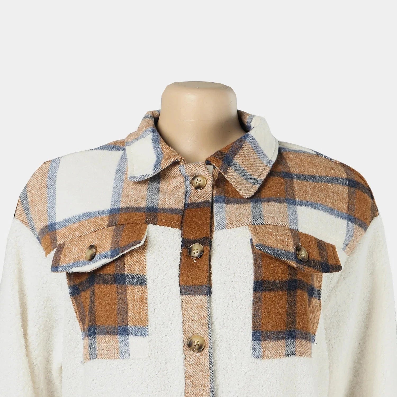 Fashion True Size Women Coats Winter and Autumn Jacket Patchwork Plaid Thicken Fur Coat Fur Jacket Lamb Wool Coat