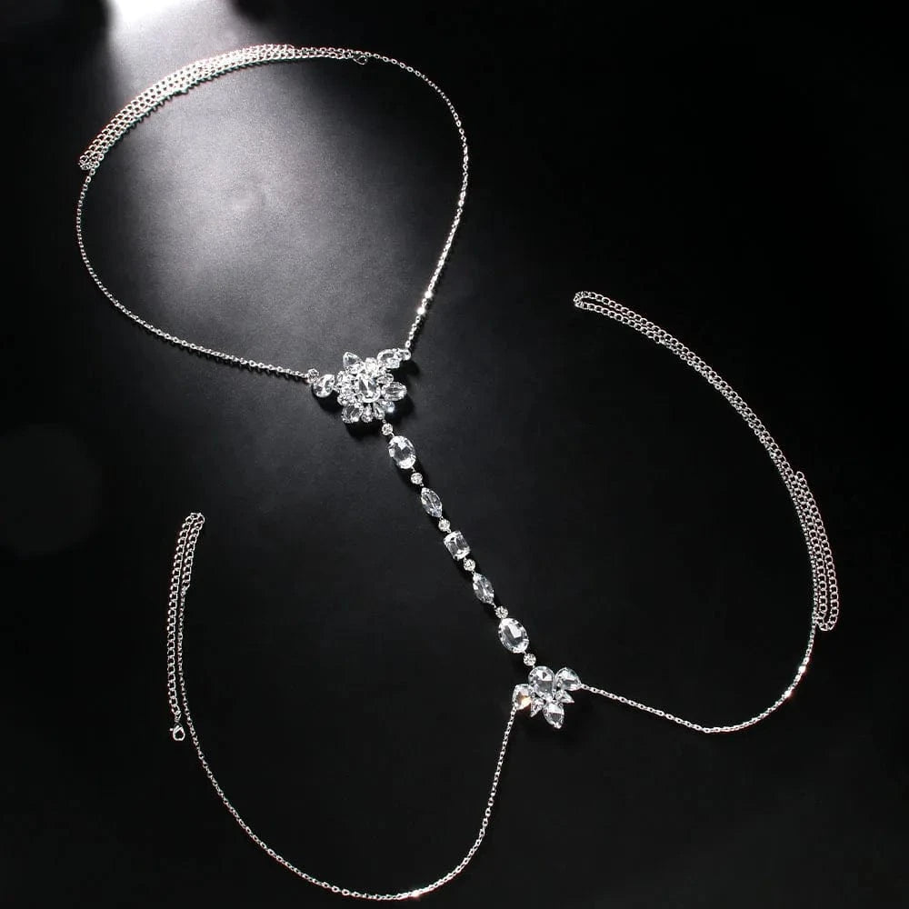 Fashion Water Drop Chest Chain Bra Necklace Summer Bikini New Geometric Waist Chain Women Sexy Body Jewelry