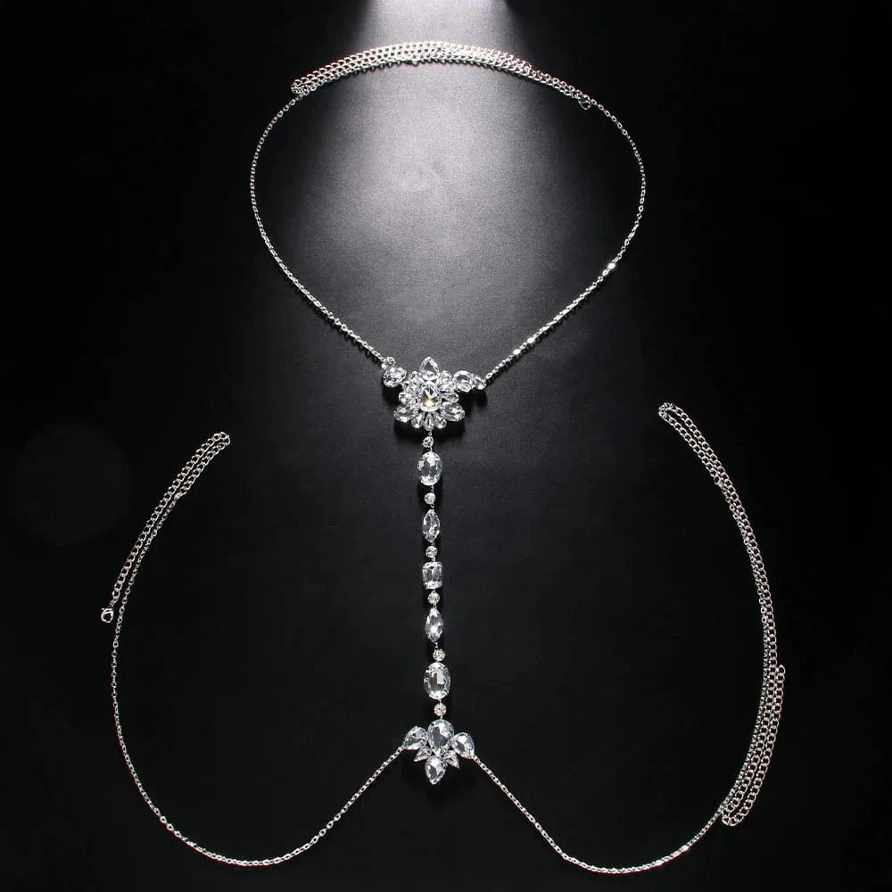 Fashion Water Drop Chest Chain Bra Necklace Summer Bikini New Geometric Waist Chain Women Sexy Body Jewelry