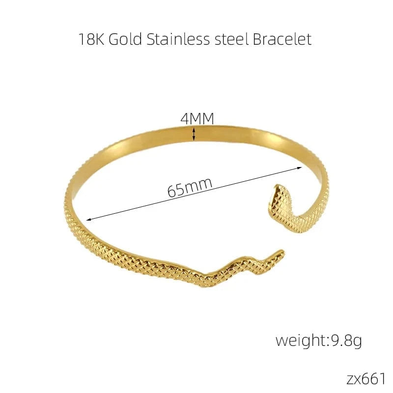 Fashion Waterproof 18k Gold Plated Stainless Steel  No Tarnish  Bracelet Best Sale Adjustable Bangles Sets Jewelry