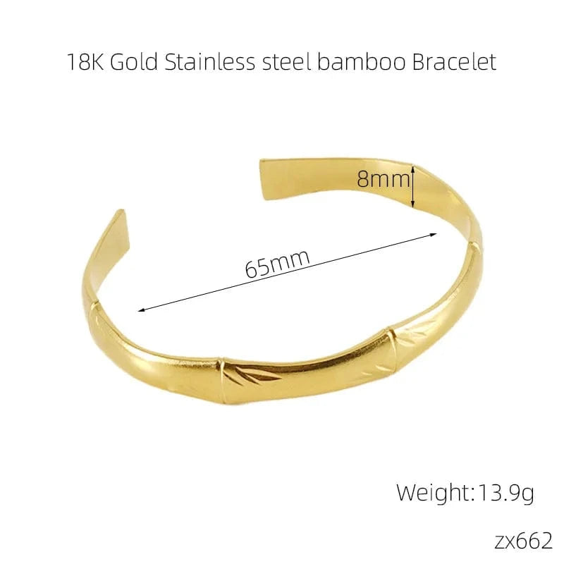 Fashion Waterproof 18k Gold Plated Stainless Steel  No Tarnish  Bracelet Best Sale Adjustable Bangles Sets Jewelry