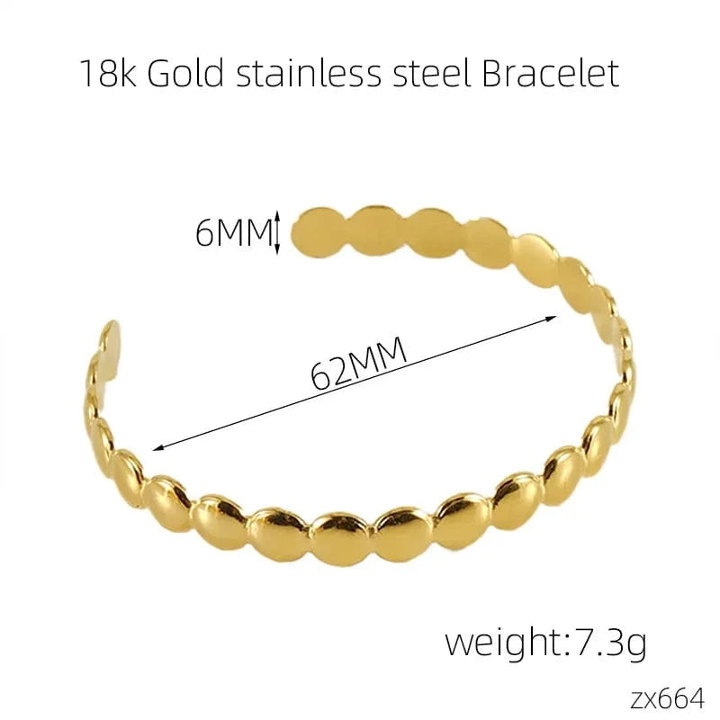 Fashion Waterproof 18k Gold Plated Stainless Steel  No Tarnish  Bracelet Best Sale Adjustable Bangles Sets Jewelry