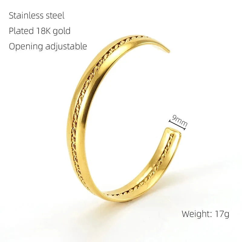 Fashion Waterproof 18k Gold Plated Stainless Steel  No Tarnish  Bracelet Best Sale Adjustable Bangles Sets Jewelry