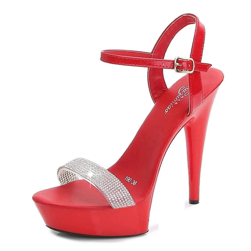 Fashion Women Heel Shoes 13 CM Transparent Platform Strappy Sandals Ladies Multi-colors Stilettos Sandals Women