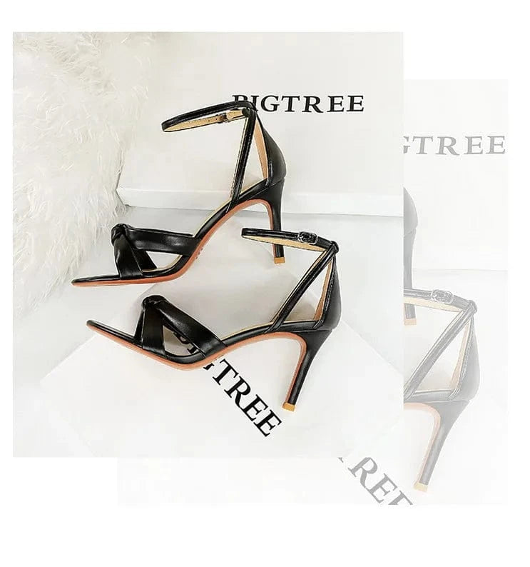 Fashion Women Heel Shoes Summer Girls Stilettos Thin Heel Ankle Strap Sandals Ladies Pointed-toe High Heels Sandals
