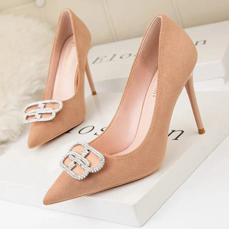 Fashion Women Pointed-toe Buckle Sandals Female Summer Autumn High Heels Stilettos Sexy Banquet Ladies Dress Shoes