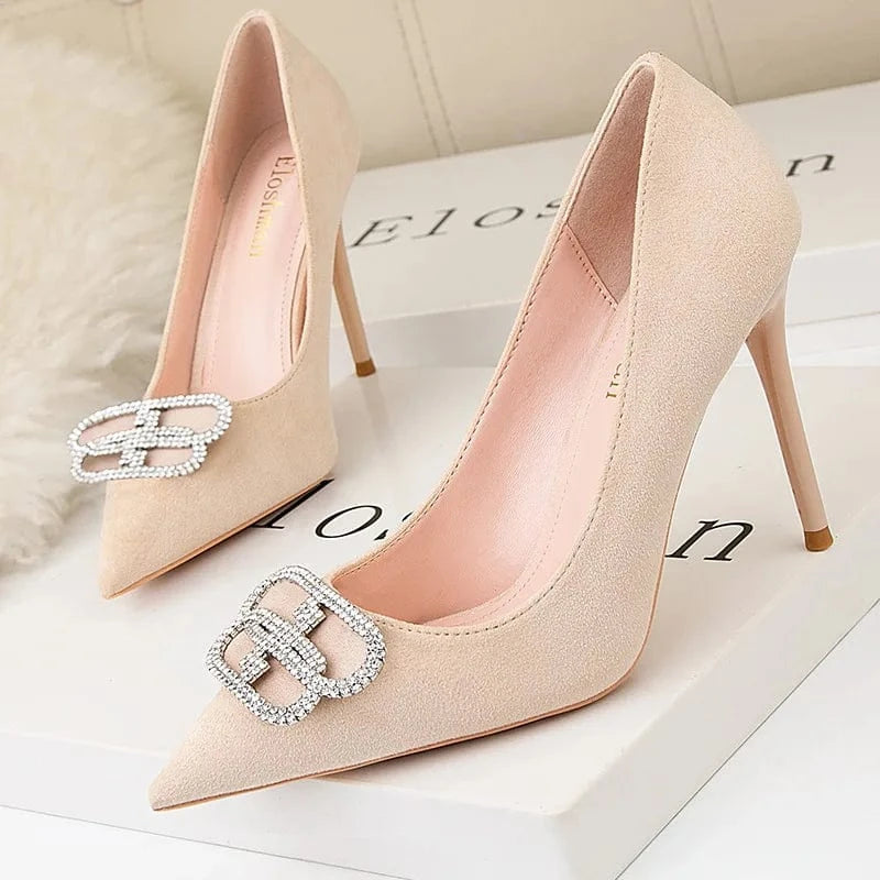Fashion Women Pointed-toe Buckle Sandals Female Summer Autumn High Heels Stilettos Sexy Banquet Ladies Dress Shoes