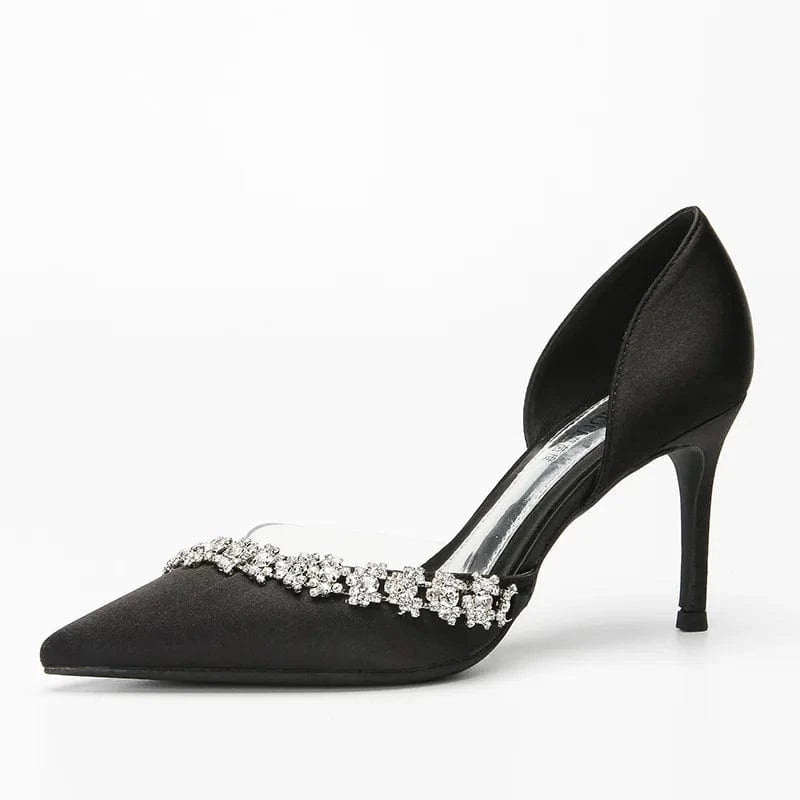 Fashion Women Pointed-toe Rhinestone Sandal Pumps Female Wedding Banquet Dress High Heel Stiletto