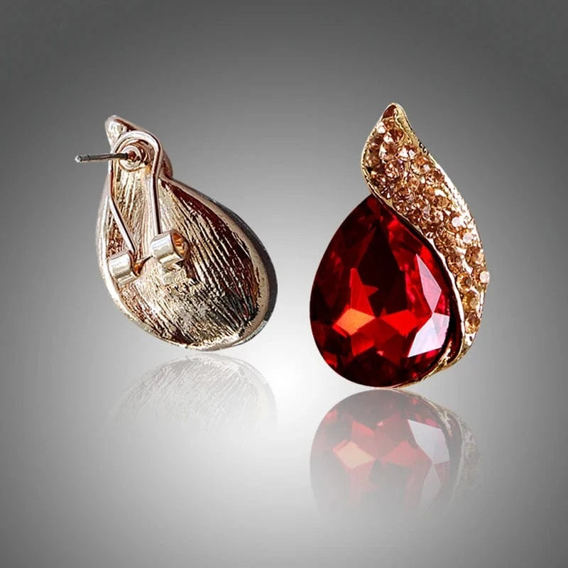 Fashion Women's Teardrop Clip on Earrings Non Piercing Rhinestone Crystal Charm Jewelry Ear Clip Wholesale