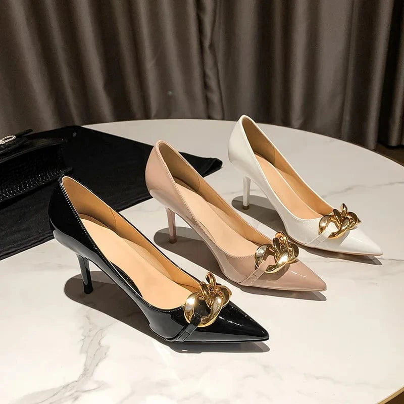 Fashion Women Spring Autumn High Heel Pumps Pointed-toe Buckle Female Sandals Sexy Banquet Office Ladies Stilettos