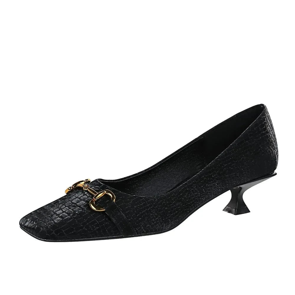 Fashion Women Square-toe Buckle Kitten Heels Outside Banquet Ladies Dress Sandals Spring Summer Low Heels Female