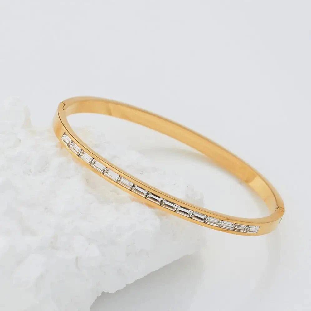 Fashion Zircon Bangles Colorful  Crystal Bracelets Luxury Jewelry for Women  Crystal 18K Plated   Gift Gold Party