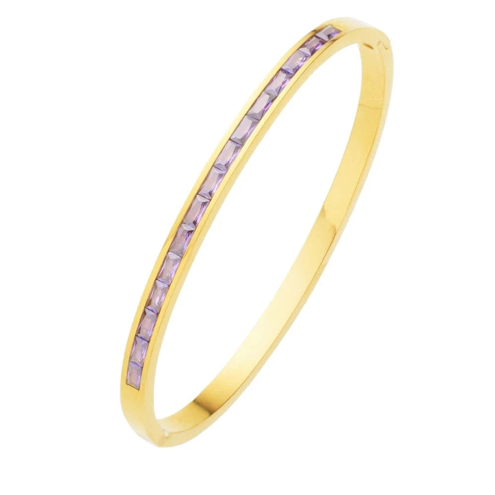 Fashion Zircon Bangles Colorful  Crystal Bracelets Luxury Jewelry for Women  Crystal 18K Plated   Gift Gold Party