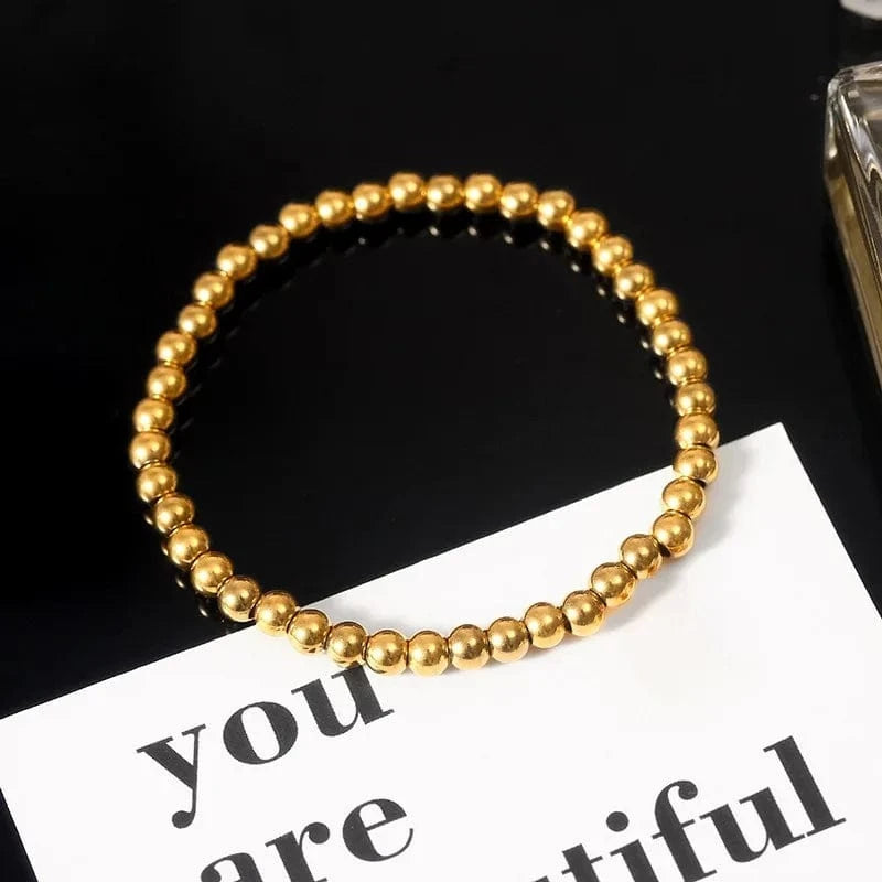 Fashionable Beads For Bracelet Making Round Gold Bracelet Chain New Styles in 2024 Bungee Cord Bracelet