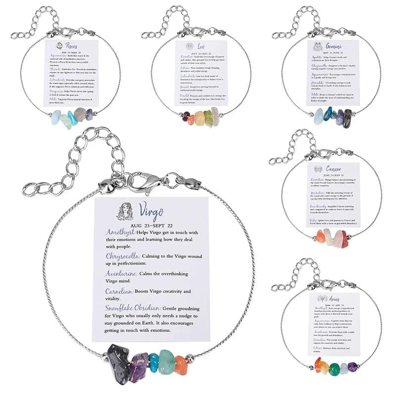 Fashionable Crystal Bracelet Canonical Link Chain Bracelet New 12 Constellations Zodiac Sign Charm Bracelet Women Jewelry