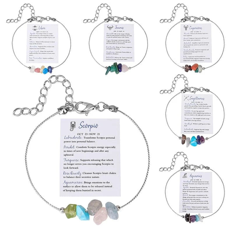 Fashionable Crystal Bracelet Canonical Link Chain Bracelet New 12 Constellations Zodiac Sign Charm Bracelet Women Jewelry