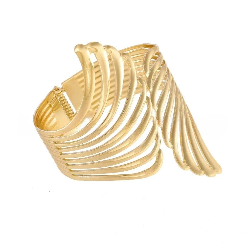 Fashionable Full And Popular Angel Wing Bracelet Wide Upper Arm Bracelet Personalized Smooth Face Open Bracelet
