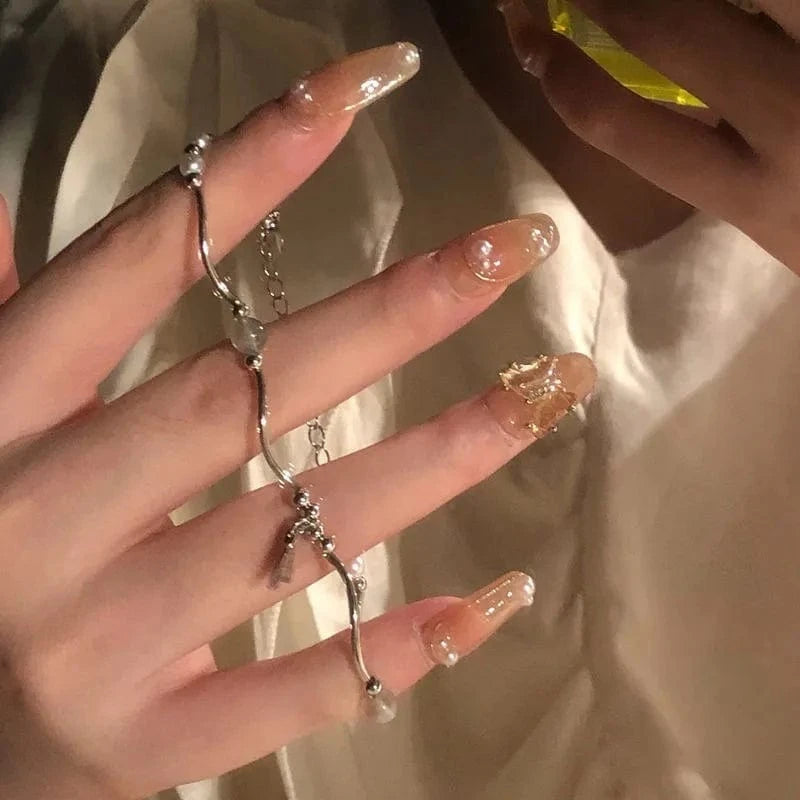 Fashionable Full Pearl Bracelet Niche Design Fishtail Bracelet Light Luxury Girl Summer Sweet Butterfly Bracelet