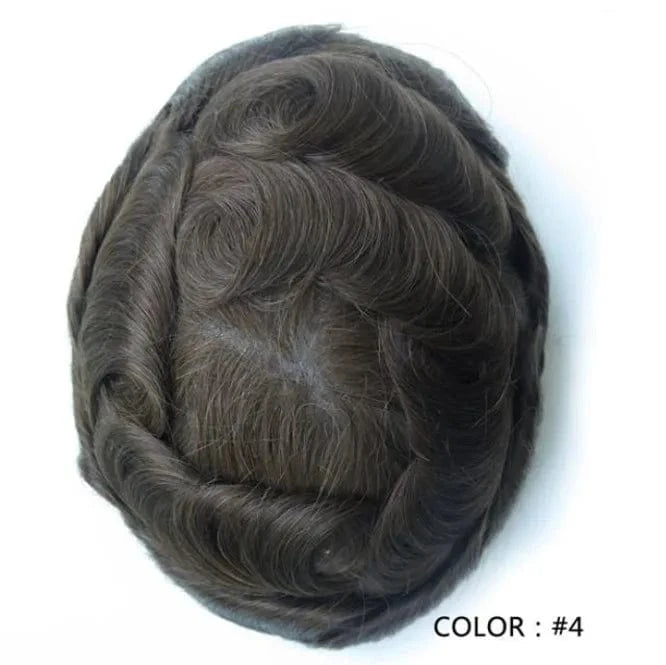 Fast Shipping Thin Skin  PU Skin 100% Human natural Hair Toupee for Men hair piece wholesale Ready to ship