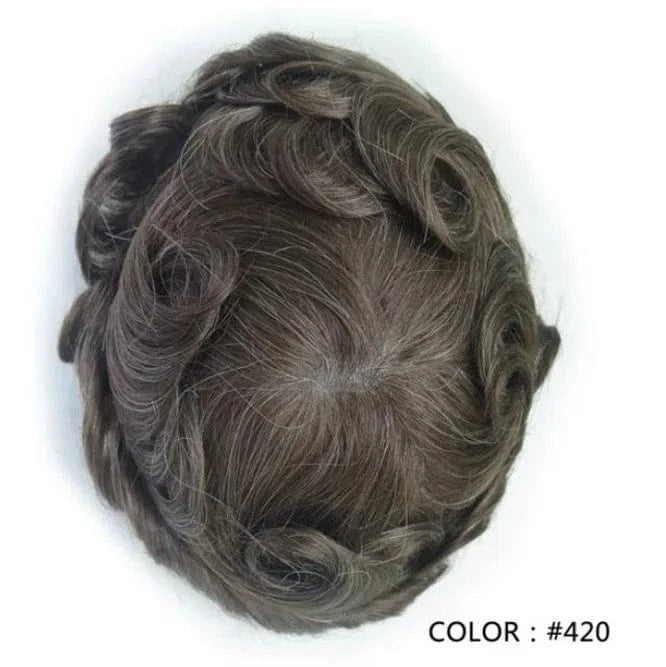 Fast Shipping Thin Skin  PU Skin 100% Human natural Hair Toupee for Men hair piece wholesale Ready to ship