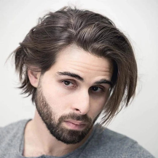 Fast Shipping Thin Skin  PU Skin 100% Human natural Hair Toupee for Men hair piece wholesale Ready to ship