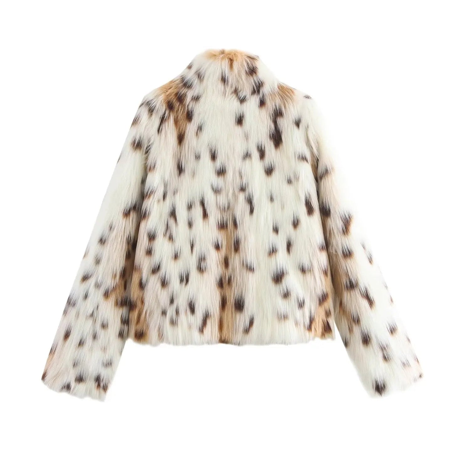 Faux Fur Coat For Women - Leopard Print Plush Lining - Streetwear Autumn Winter Trend - SN Wigs & More