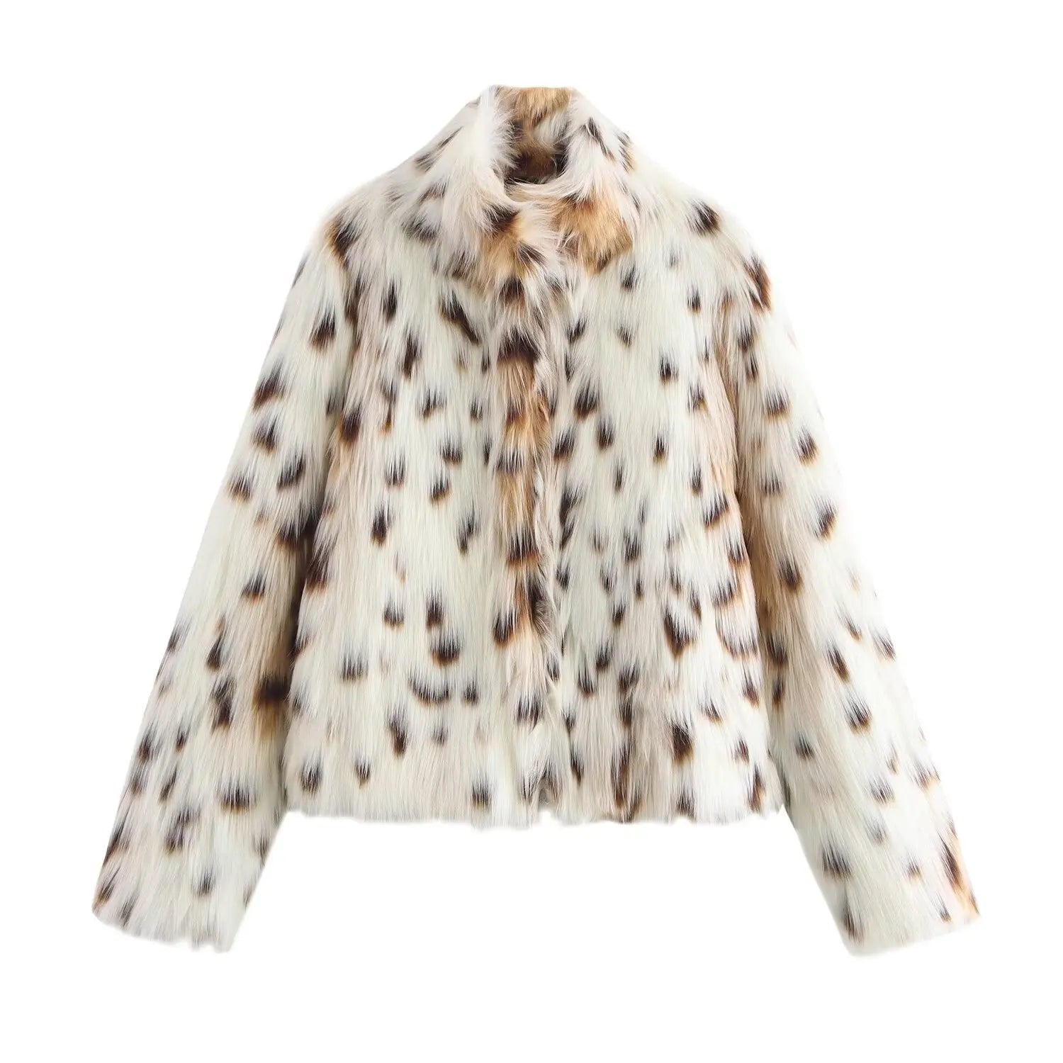 Faux Fur Coat For Women - Leopard Print Plush Lining - Streetwear Autumn Winter Trend - SN Wigs & More
