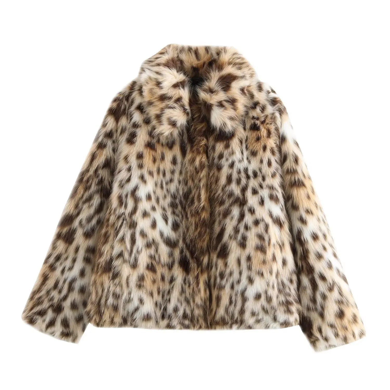 Faux Fur Coat For Women - Leopard Print Plush Lining - Streetwear Autumn Winter Trend - SN Wigs & More