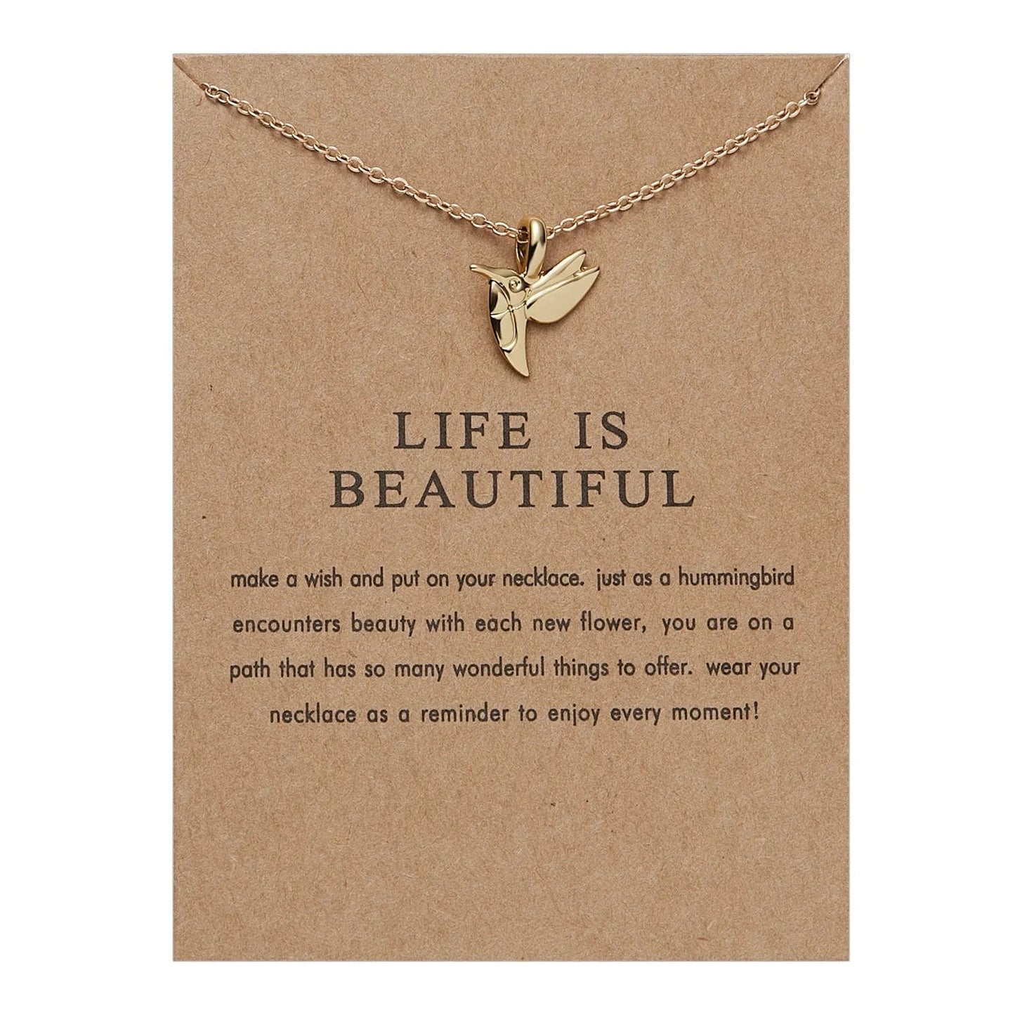 Feather  A Hummingbird Pendants  Elegant Charm  Female  Gold Chain Choker Necklaces Couple Valentine's Day