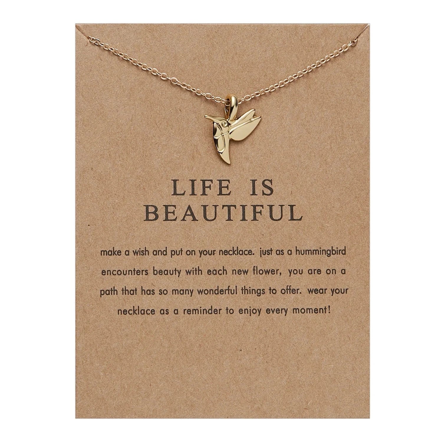 Feather  A Hummingbird Pendants  Elegant Charm  Female  Gold Chain Choker Necklaces Couple Valentine's Day