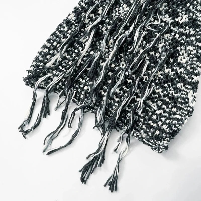 Fengeay 2024 Sexy Strapless Halter Dress Slim Fit Tight Mini Dress Ladies Hollow Out Knitted Dress With Tassel