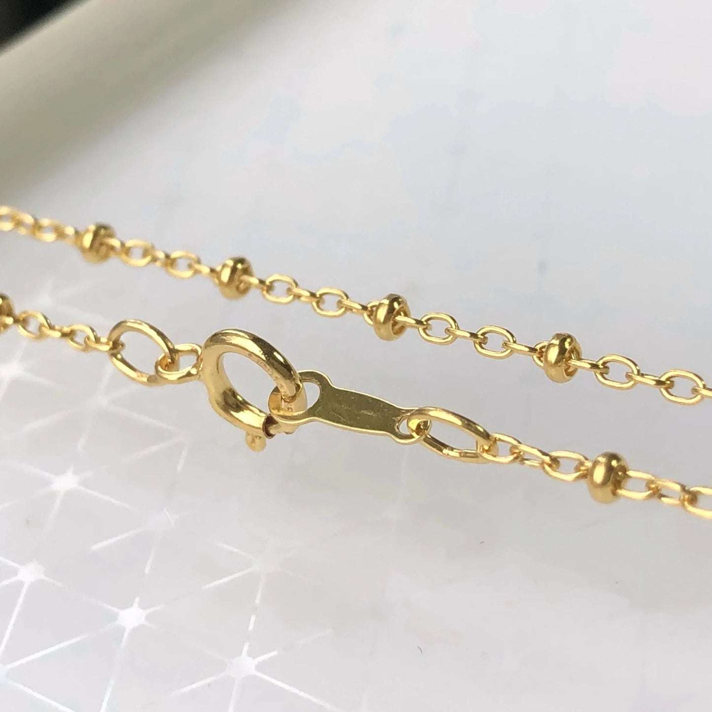 Fine Gold Fileld 1.35mm Cable Link Bead Chain Choker Fashion Women Permanent Dainty Jewelry Necklaces