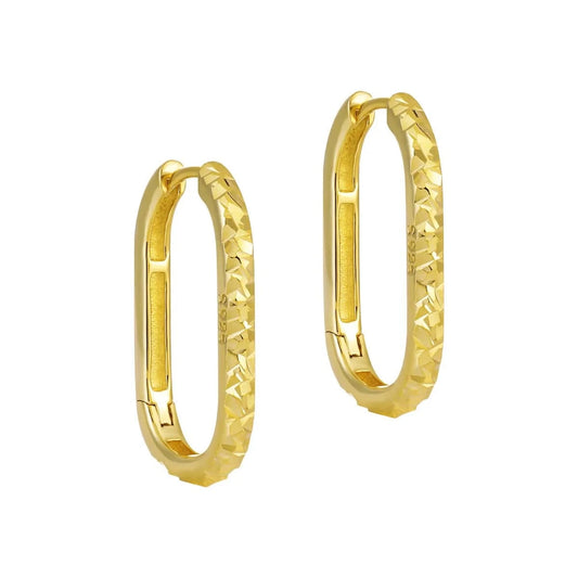 Fine jewelry 925 sterling silver U shape hoop huggies earrings 18K gold plated plain 925 silver earring jewelry women wholesale