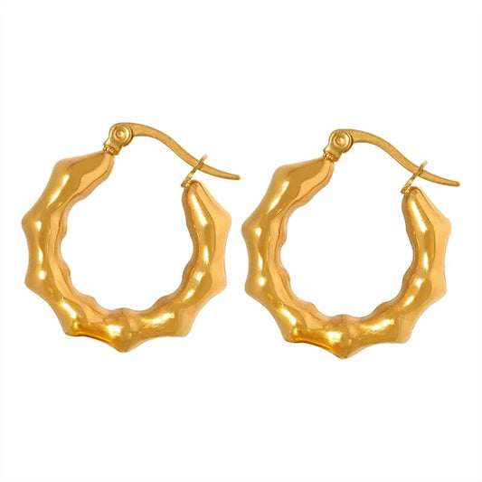 Fine Jewelry Earrings Fill Gold Statement 316L Stainless Steel Twist Hoop Earring