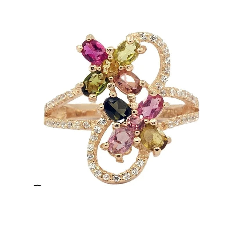 Fine Jewelry Rings Silver Rings Colorful Zircon Stone Women Rings 925 Silver Jewelry