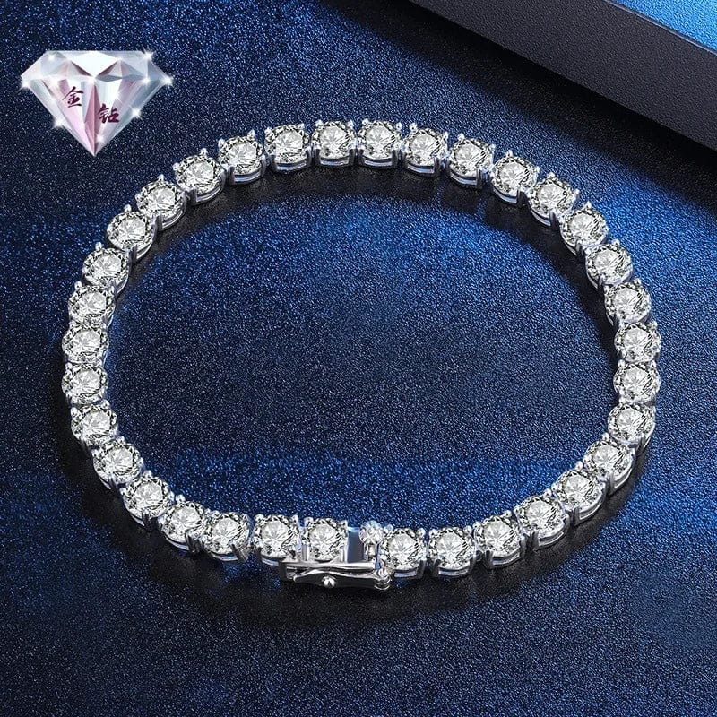 Fine Jewelry VVS Moissanite Diamond Cluster Iced Out Tennis Chain Bracelet Hip Hop 925 Sterling Silver for Men Women Stars 1232