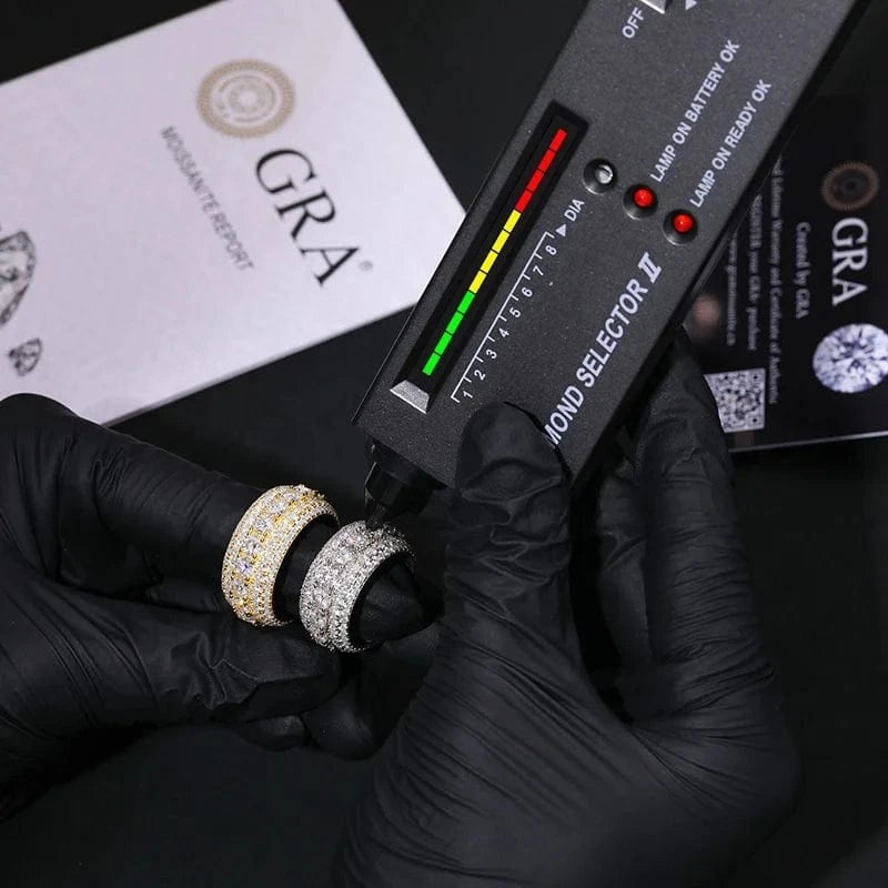 Fine Jewelry VVS1 With Certificate Moissanite Rings For Men Hip Hop Pave Setting S925 Sterling Silver Rings Hip Hop Jewelry