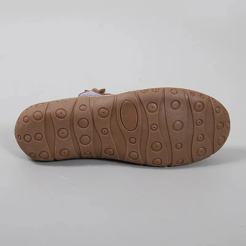 Flat Sandals For Women Retro Floral Decor Round-toe Shoes Wrap-toe Soft Bottom Roman Flat Sandals Ladies Casual Driving Slippers