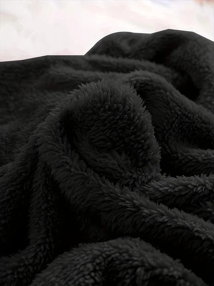 Fleece Solid Colour Hoodie Casual Long-Sleeved Hooded Sweatshirt Women's Autumn And Winter New Models 2024 Warm Solid Colour