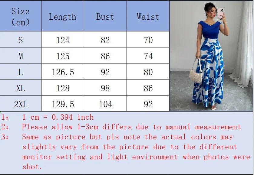 Floral Maxi Dress With Asymmetric Neckline For Elegant Evening Garden Party Style - SN Wigs & More