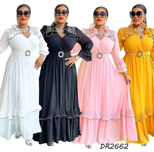 Flovar Malaysia Navy Modern Dress Baju Kurung Islamic Clothing