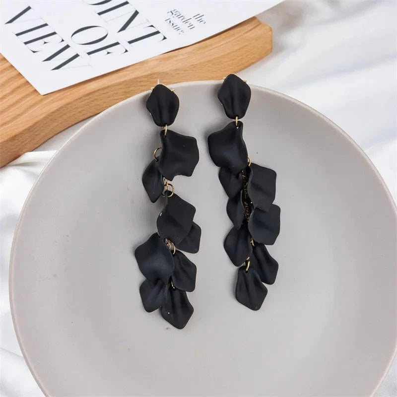 Flower / Black Lateefah Flower Colorful Statement Earrings Women Fashion Jewelry Earrings For Bridesmaids And Bridesmaids