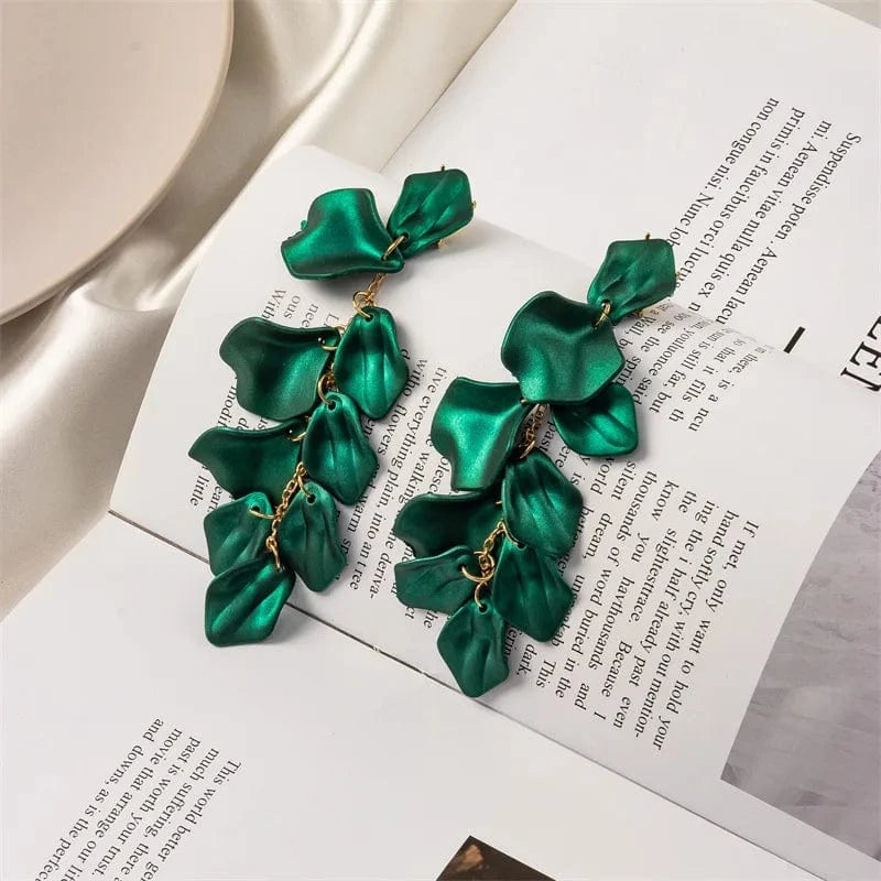 Flower / Green Lateefah Flower Colorful Statement Earrings Women Fashion Jewelry Earrings For Bridesmaids And Bridesmaids